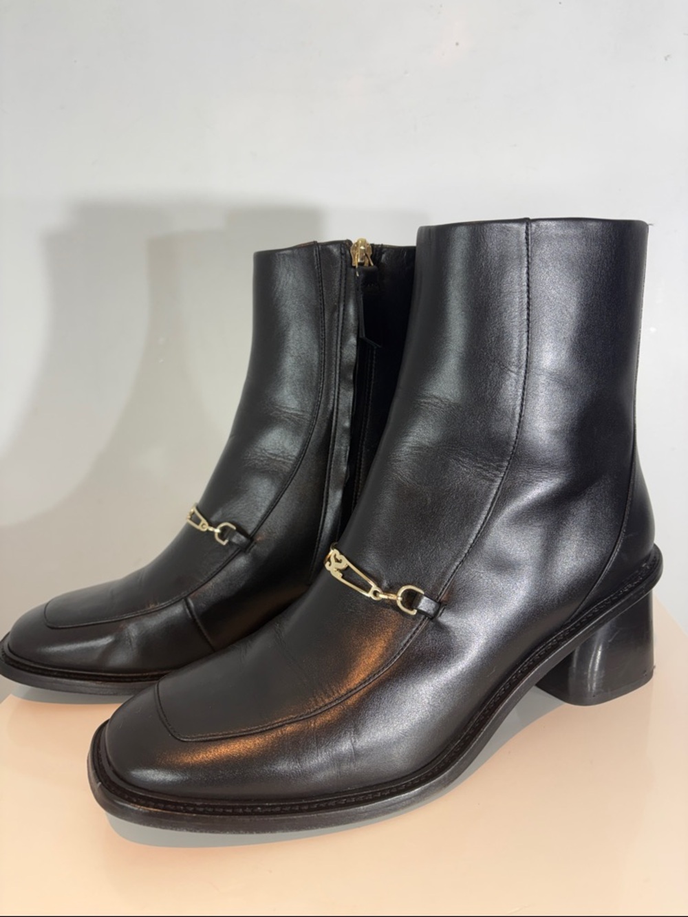 Sandro Women's Amber Square Toe Block Heel Ankle boots size 41 - Picture 2 of 16